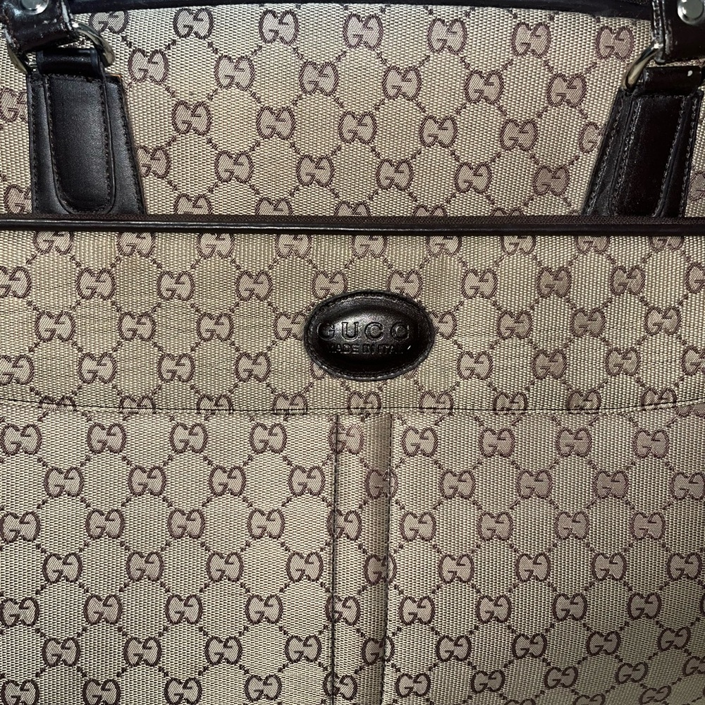 Beige Monogram Men’s Travel Duffle Bag - Brown Trim - Picture 4 of 4